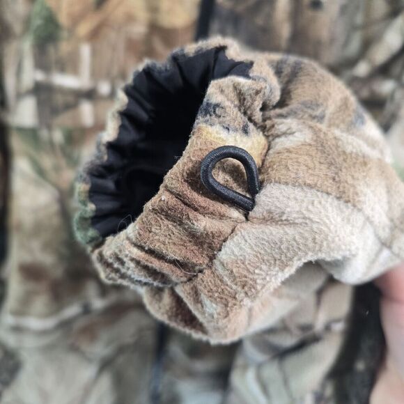 Habit Jacket Mens Large Camo Fleece Hunting Coat Zip Woodland Forest Quiet - Picture 10 of 12